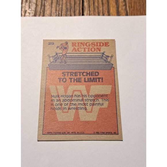 Vintage 1985 WWF Hulk Hogan Ringside Action Trading Card 29 Topps WWE Wrestling - Picture 2 of 2